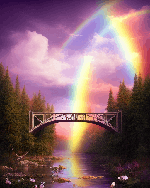 Rainbow Bridge Artwork – Tranquil River Scene