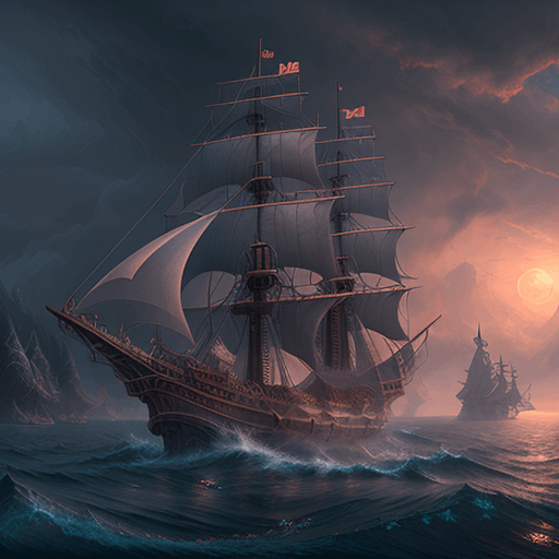 Ship of War in the Ocean Artwork | Nautical Wall Decor