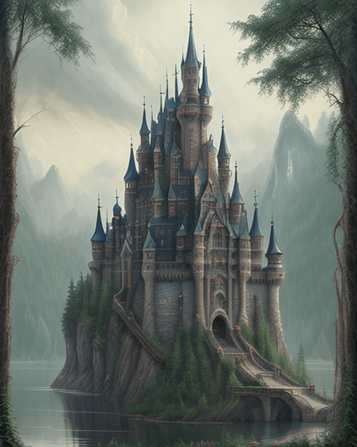 Accent castle in the forest