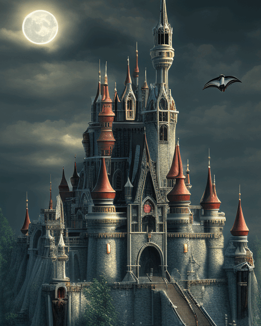 Vampire Castle Art on Canvas