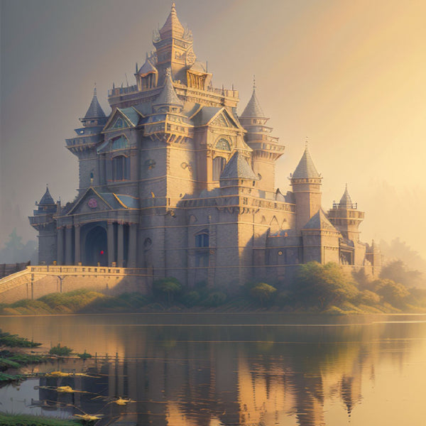 African palace on a misty day