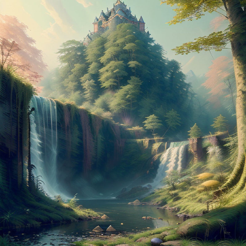 Forest and the waterfall