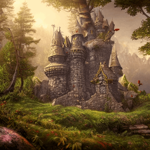 Accent castle in the forest